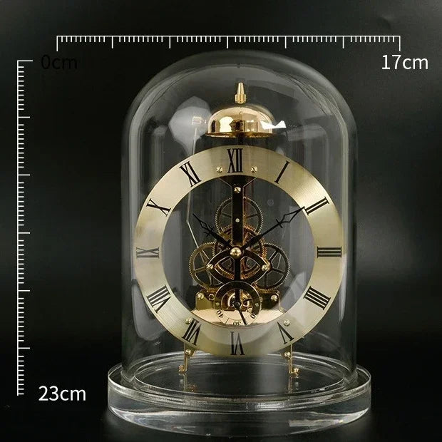 Nordic Retro Mechanical Desk Clock | Silent Metal & Glass Décor Mechanical Desk Clock Babs