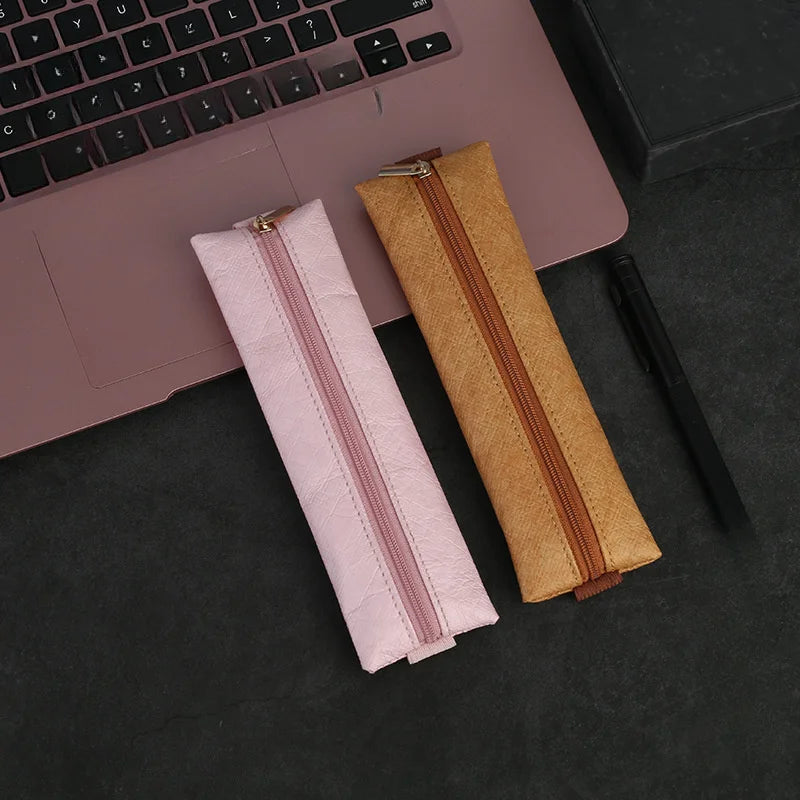 Zipped Leather Pencil Pouch | Fountain Pen Protector Case Pencil Pouch Babs