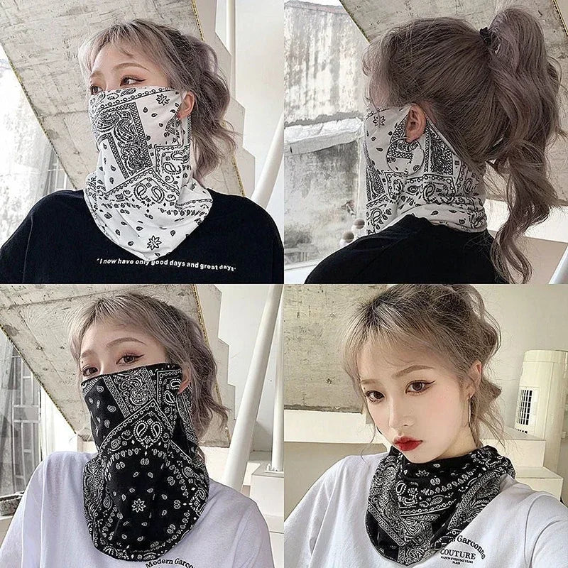 UPF 50+ Ice Silk UV Face Mask & Bandana Scarf – Unisex UV Bandana Scarf Babs