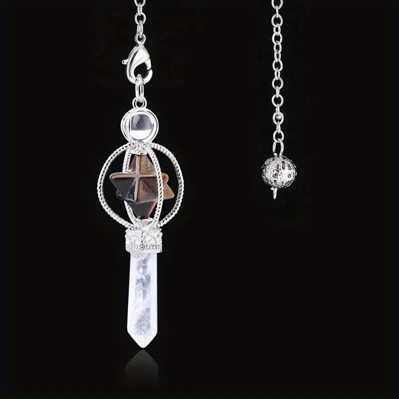 Natural Crystal Quartz Dowsing Pendulum Pendant – 1PC Crystal Pendulum Pendant Babs yellow