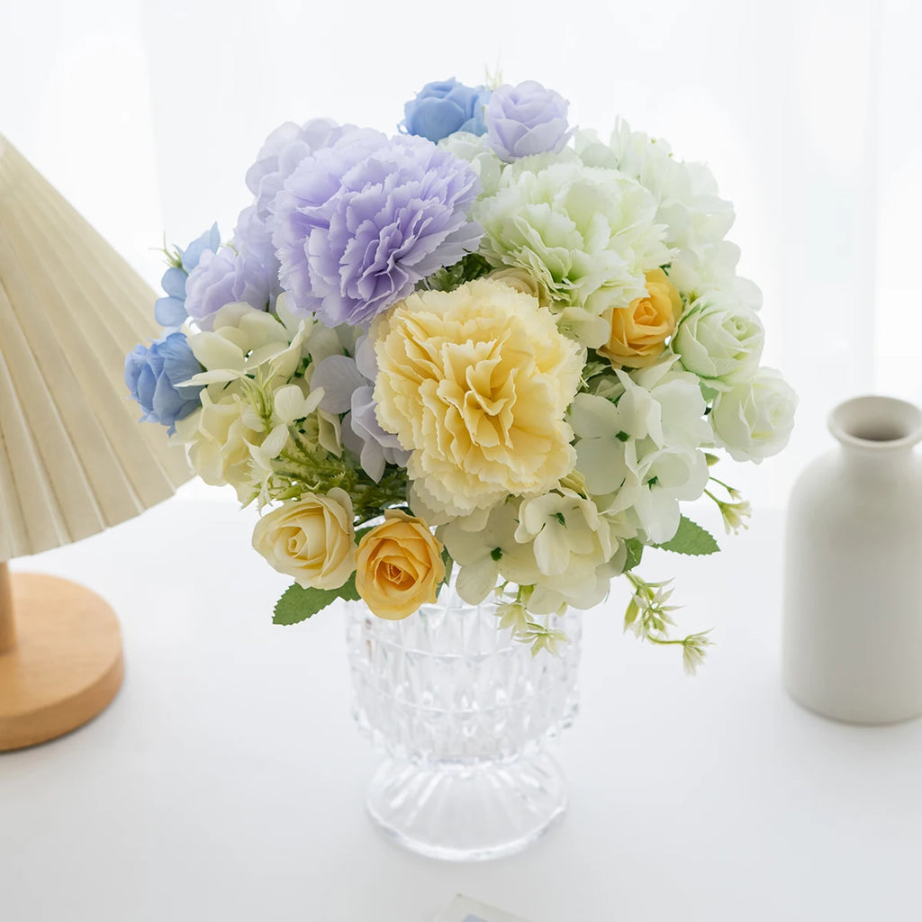 Silk Artificial Carnation Rose Bouquet – Wedding & Home Décor Artificial Flower Bouquet Babs