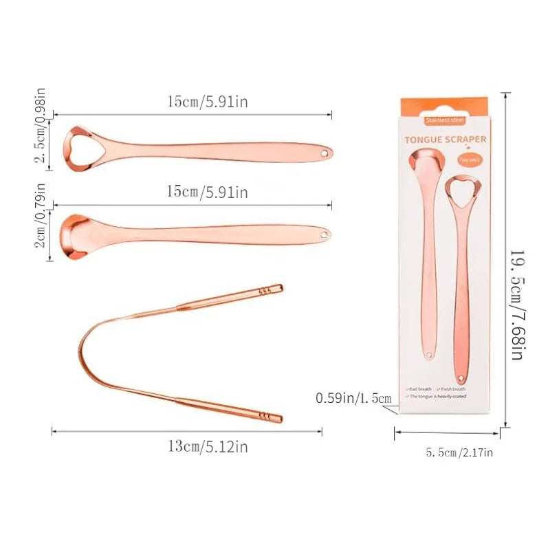 3-Piece Stainless Steel Tongue Scraper Set | Fresher Breath Tongue Scraper Set Babs