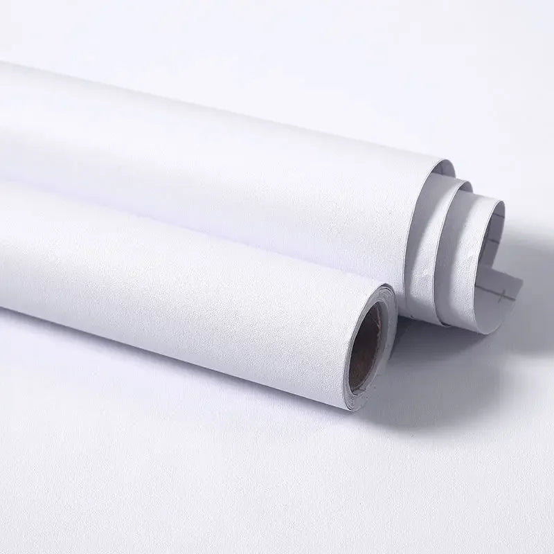 Waterproof Matte Peel & Stick Wallpaper – White/Black PVC Peel & Stick Wallpaper Babs Matte White 40cm x 100cm
