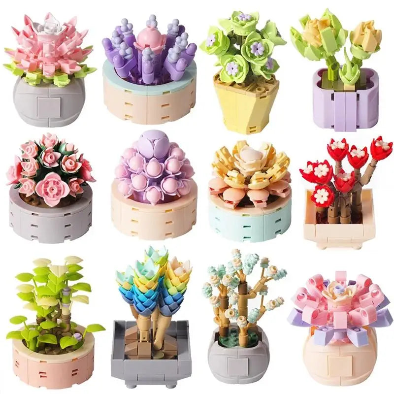 Bonsai Flower Building Blocks Set – DIY Potted Plant Model Kit Building Block Set Babs