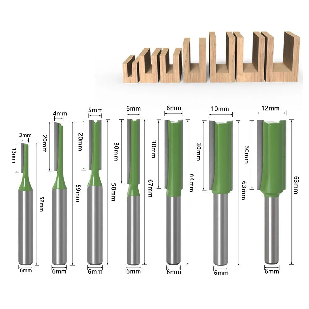 6mm Shank Wood Router Bit – Single & Double Flute Straight Cutter Wood Router Bit Babs