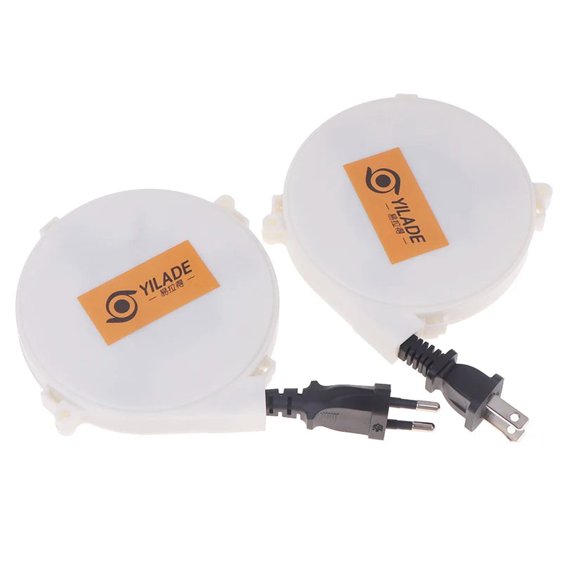 Retractable Power Reel Cable 1.6m | US & EU Plug 220V Retractable Power Cable Babs