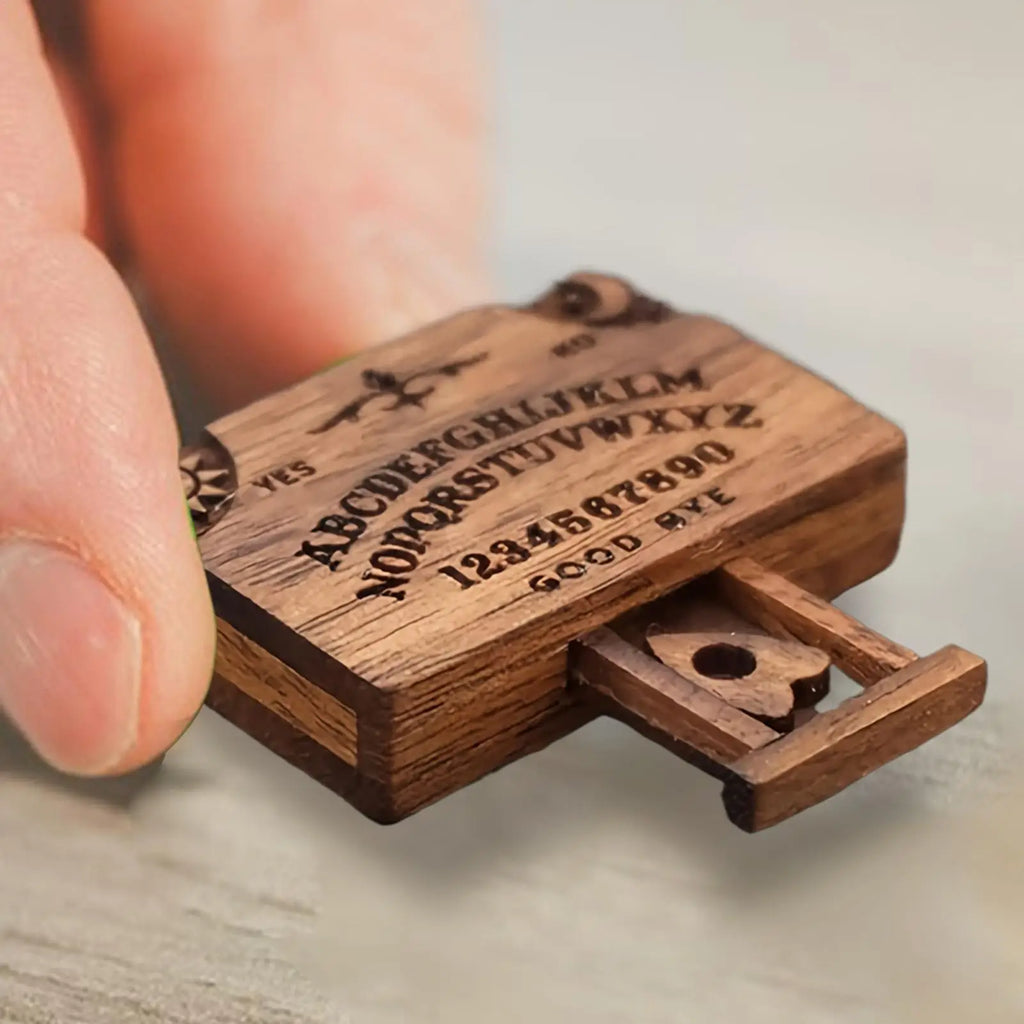 Miniature Wooden Spirit Board with Drawer – Décor Gift Miniature Décor Ornament Babs