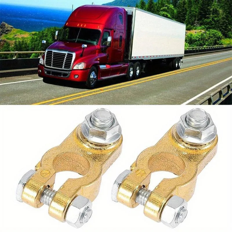 Copper Battery Terminal Clamp Set – Car Marine RV Top Post Kit Battery Terminal Clamps Babs