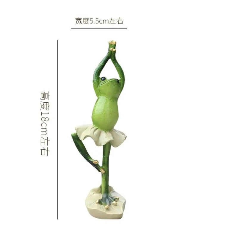Resin Yoga Frog Figurine – Fun Desktop & Garden Decor Decorative Figurine Babs