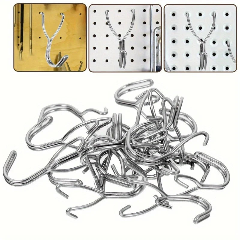20-Pack Heavy Duty Stainless Steel Pegboard Hooks Pegboard Hooks Babs