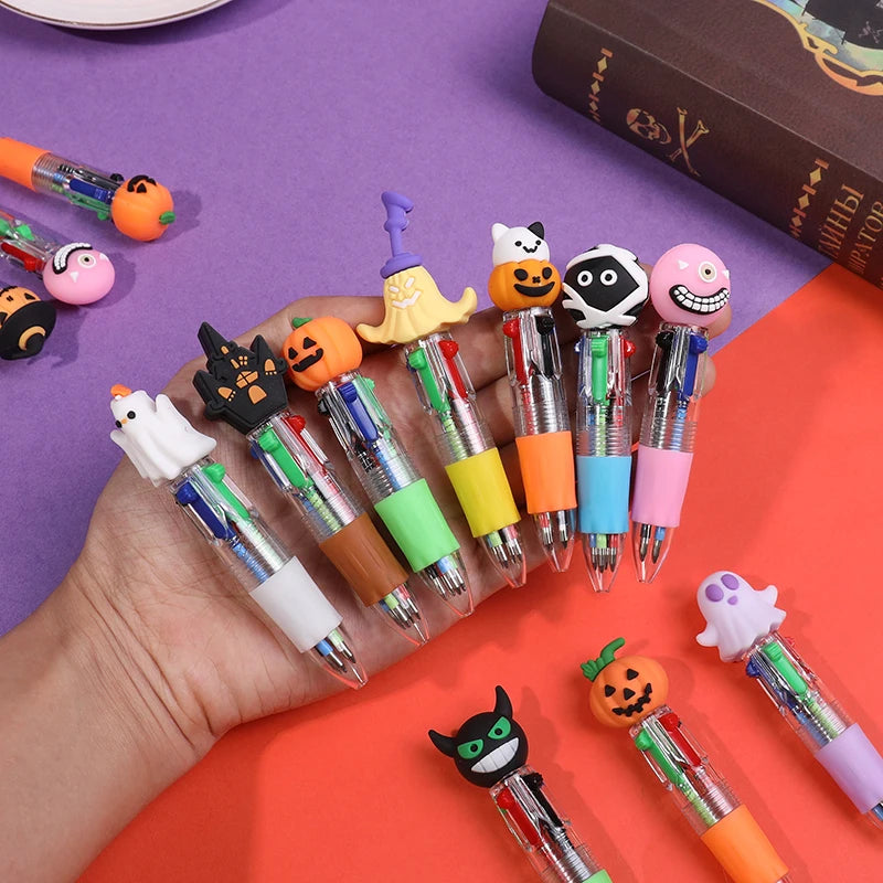 Halloween Mini 4-Color Ballpoint Pens – Kids Party Favors 5–20pc Halloween Novelty Pens Babs