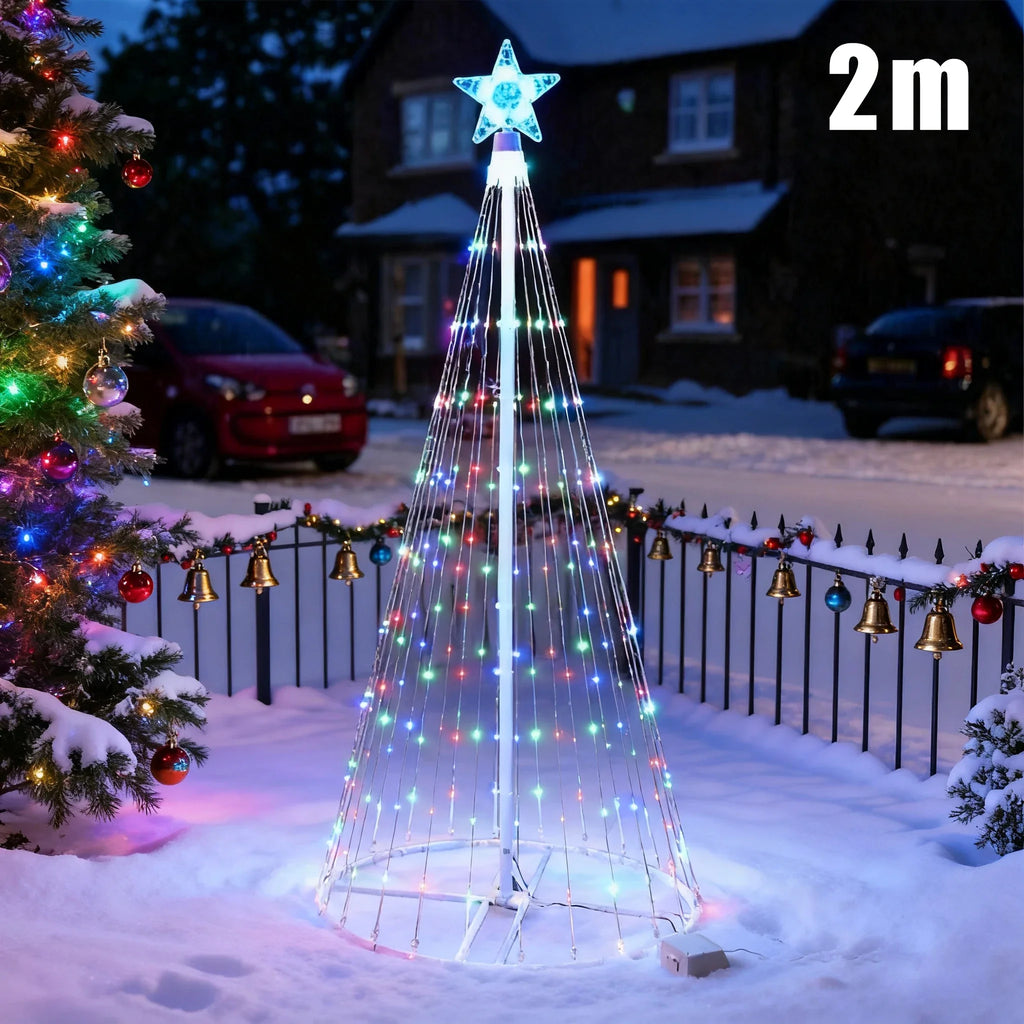 LED Cone Christmas Tree Light – Waterproof & Dimmable Xmas Decor Christmas Tree Light Babs 2m