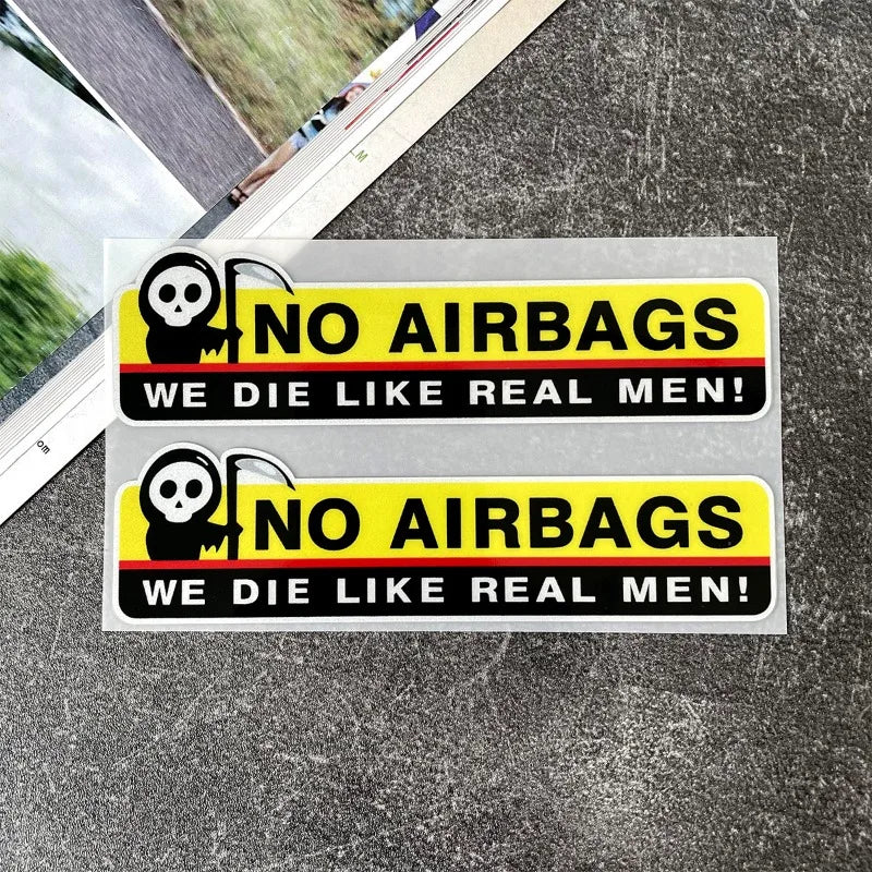 2PCS Funny No Airbags Car Sticker Decal – Waterproof Vinyl Car Decal Sticker Babs
