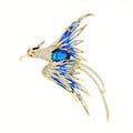 Crystal Phoenix Bird Brooch – 5-Color Enamel Unisex Pin Enamel Brooch Pin Babs blue