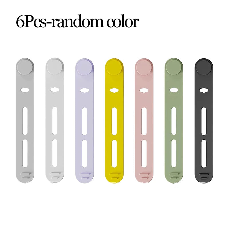 Reusable Silicone Cable Ties – Adjustable Cable Organizer Straps Cable Management Ties Babs 6Pcs-random color