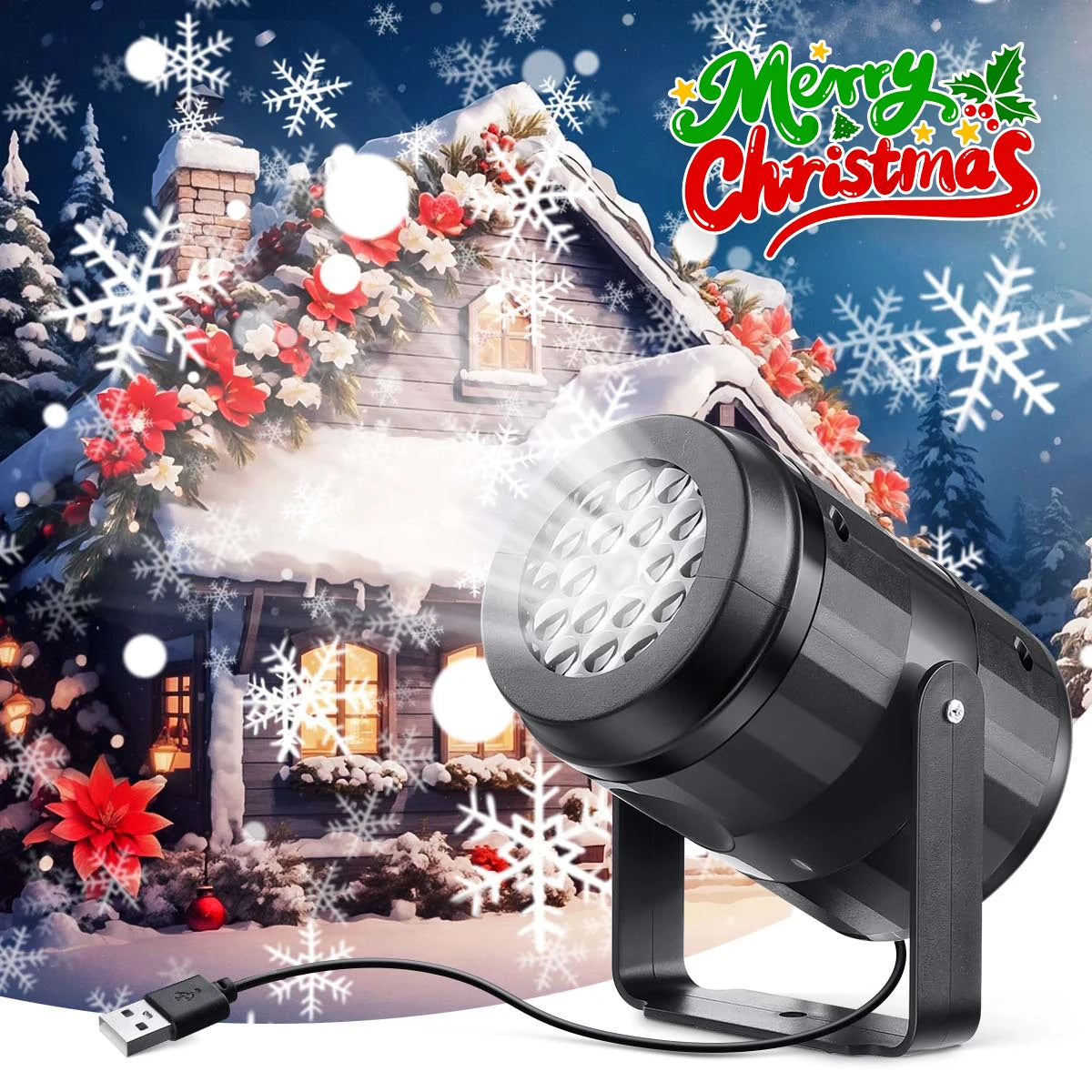 Christmas Snowflake Projector Light – IP65 Waterproof Outdoor Projector Light Babs