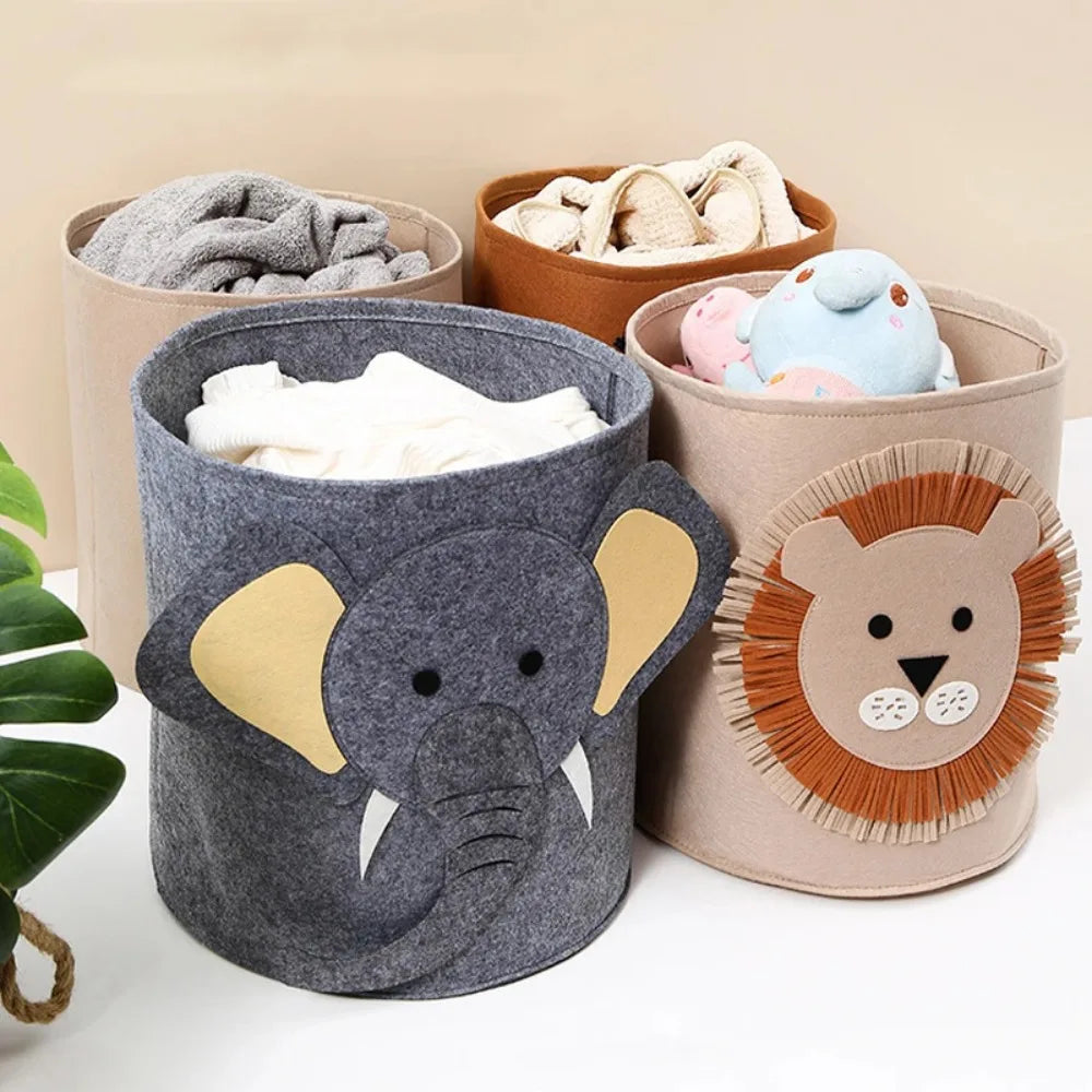 Foldable Cartoon Kids Felt Storage Basket & Toy Organizer Kids Storage Basket Babs