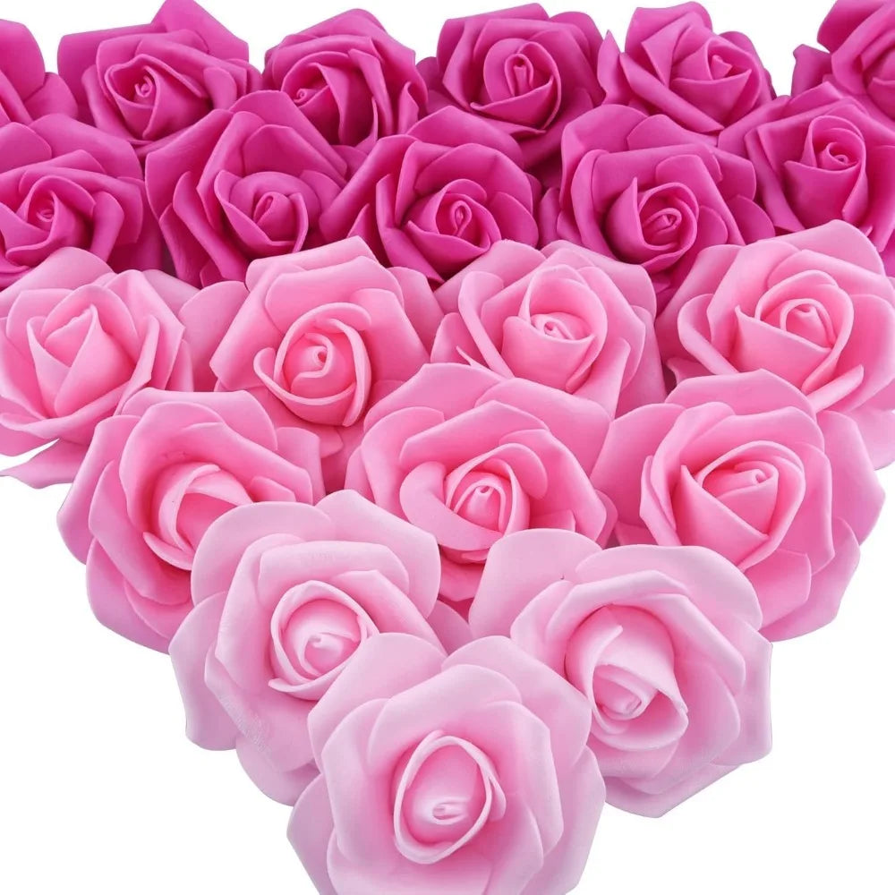 50pcs Artificial PE Rose Foam Flower Heads Bulk – Wedding Decor Artificial Flower Heads Babs