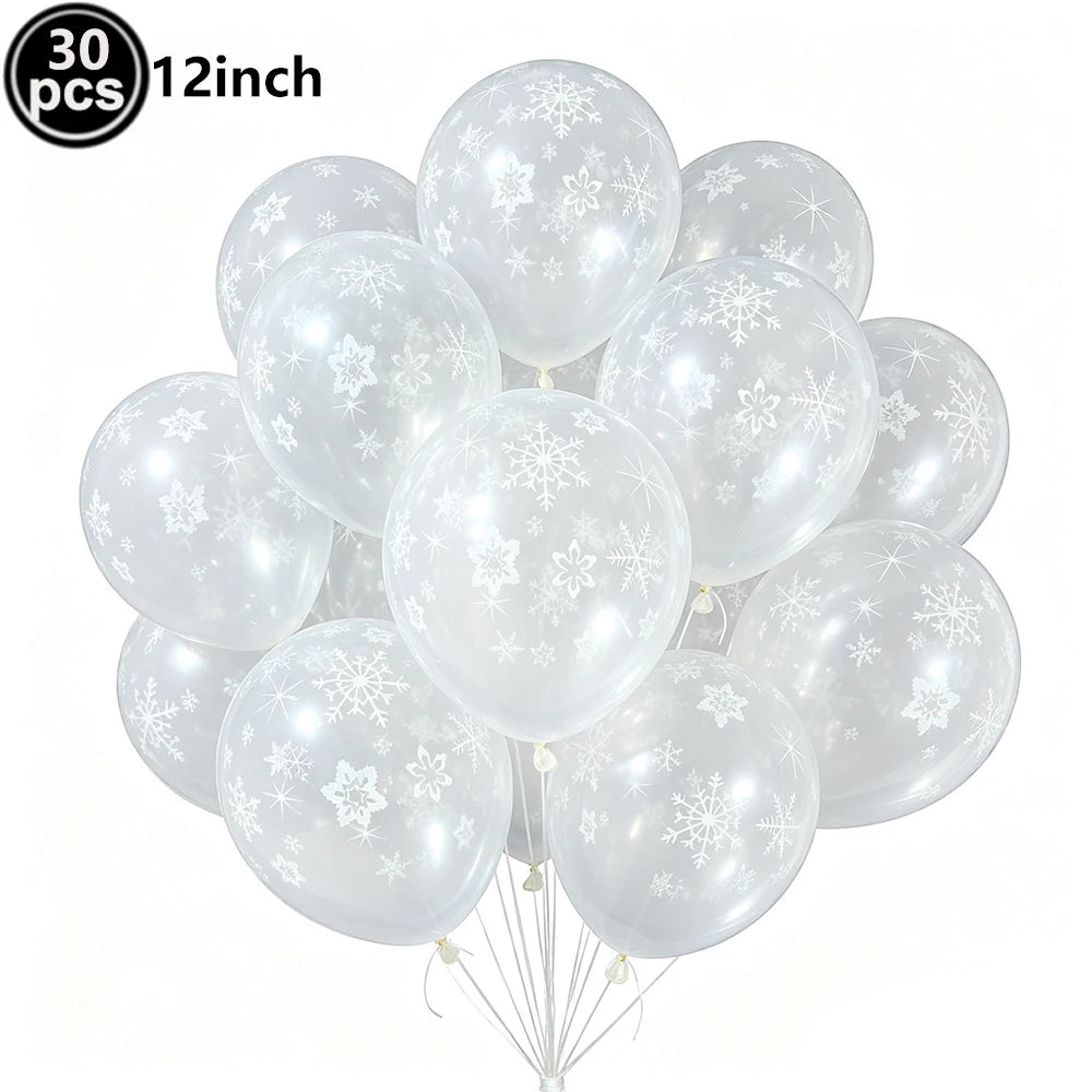 Snowflake Foil Balloons – White Pink Blue Party Décor Foil Party Balloons Babs light green As pictures show