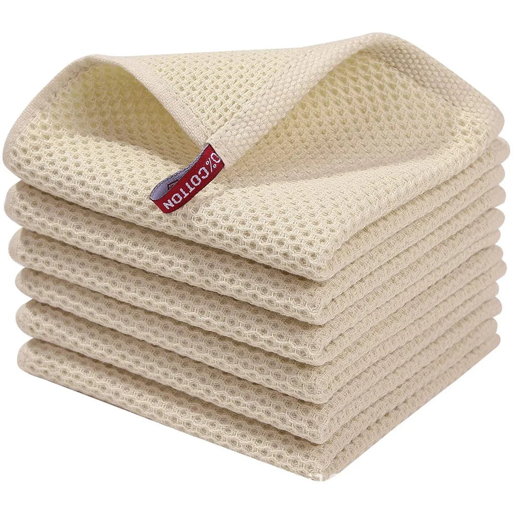 100% Cotton Waffle Weave Dish Cloths – Soft & Absorbent Pack Kitchen Dish Cloths Babs Beige 2PCS