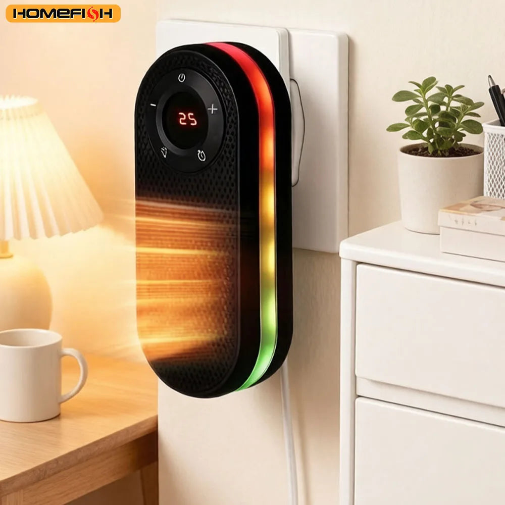 HOMEFISH Wall-Mounted Space Heater with Night Light Wall-Mounted Heater Babs