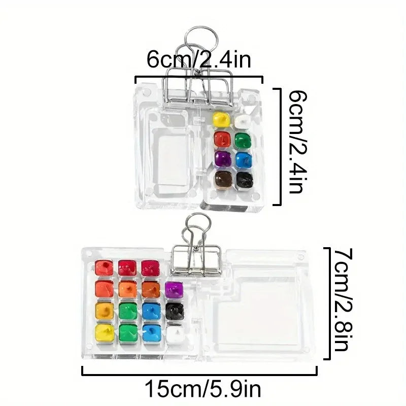 Acrylic Mini Watercolor Palette 8/15 Grids – Portable Travel Tray Watercolor Palette Babs