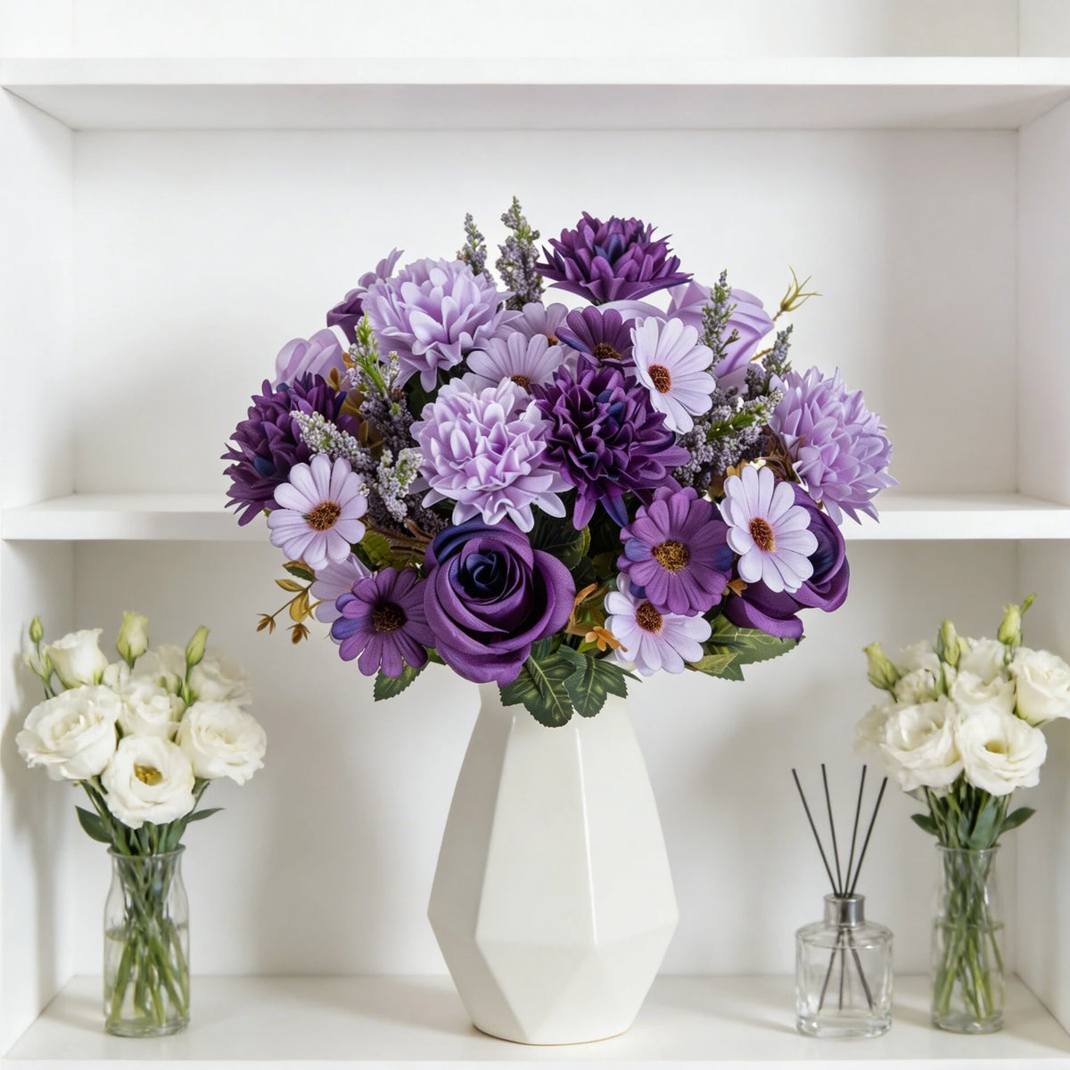Silk Roses & Chrysanthemum Artificial Bouquet | Home & Wedding Artificial Flower Bouquet Babs