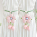 2Pcs Tulip Flower Curtain Tiebacks – Soft Cloth Holders Curtain Tiebacks Babs 2Pcs-pink