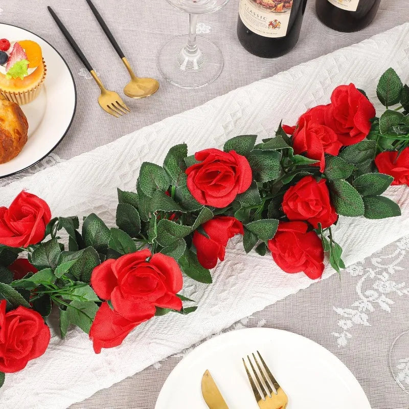 2.3M Silk Rose Artificial Flower Vine – Wedding & Home Decor Artificial Flower Vine Babs