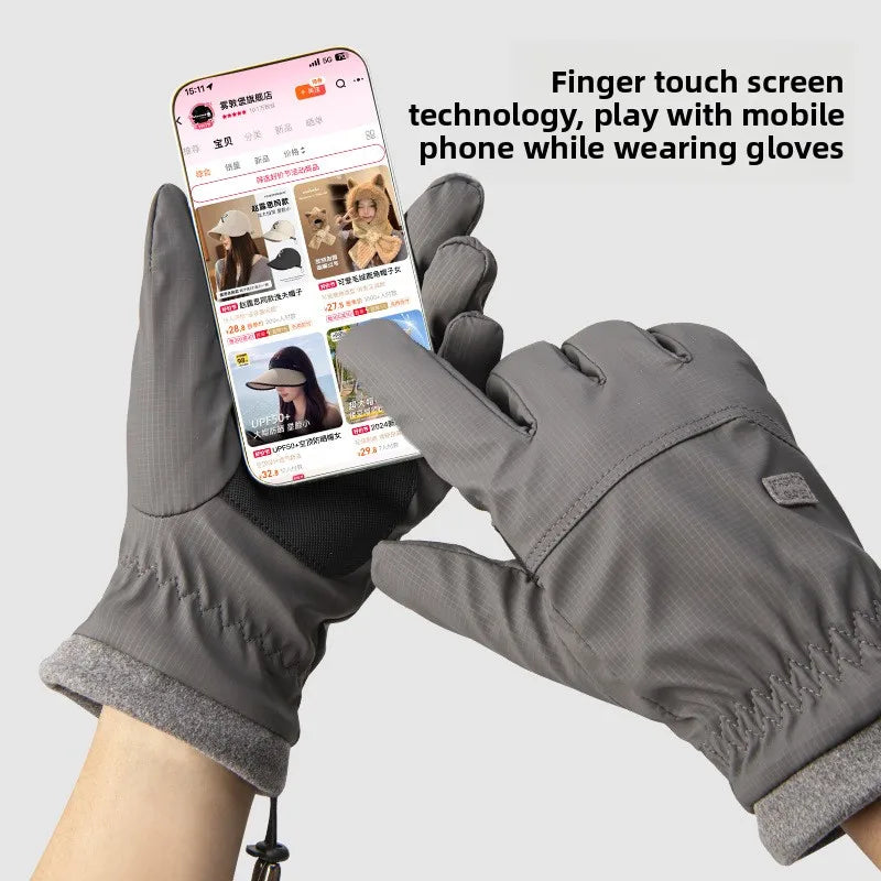 Men's Winter Thermal Touch Screen Cycling Gloves Fleece Lined Cycling Gloves Babs