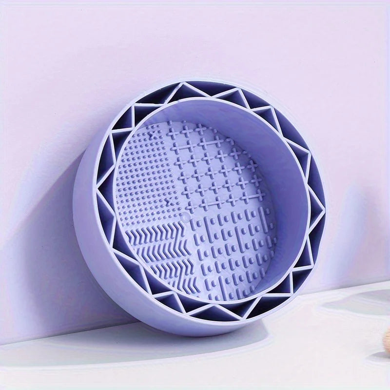 Silicone Makeup Brush Cleaner Bowl – Portable Washing Tool Makeup Brush Cleaner Babs Purple
