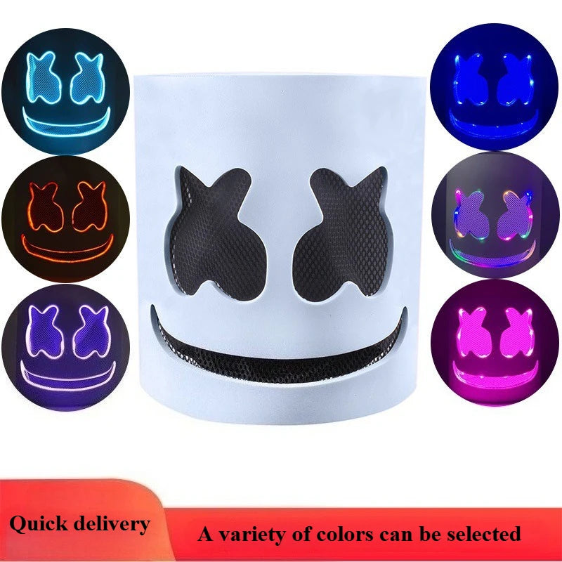 Cotton Candy DJ LED Headgear Mask – Holiday Party Prop LED Costume Mask Babs