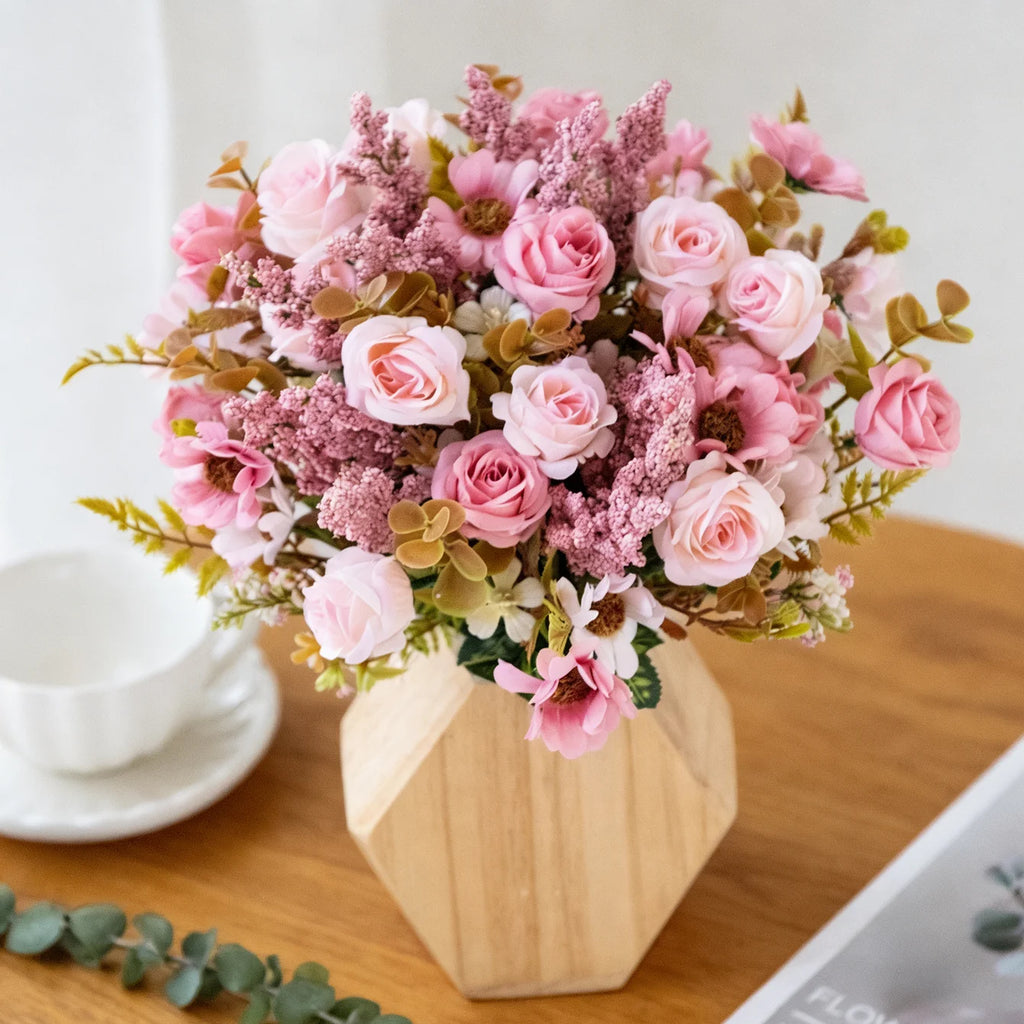 Silk Rose Artificial Flower Bouquet for Wedding & Home Decor Artificial Flower Bouquet Babs