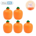 Squishy Carrot Rabbit Squeeze Telescopic Toy – Fun Kids Gift Novelty Squeeze Toy Babs White-5PC