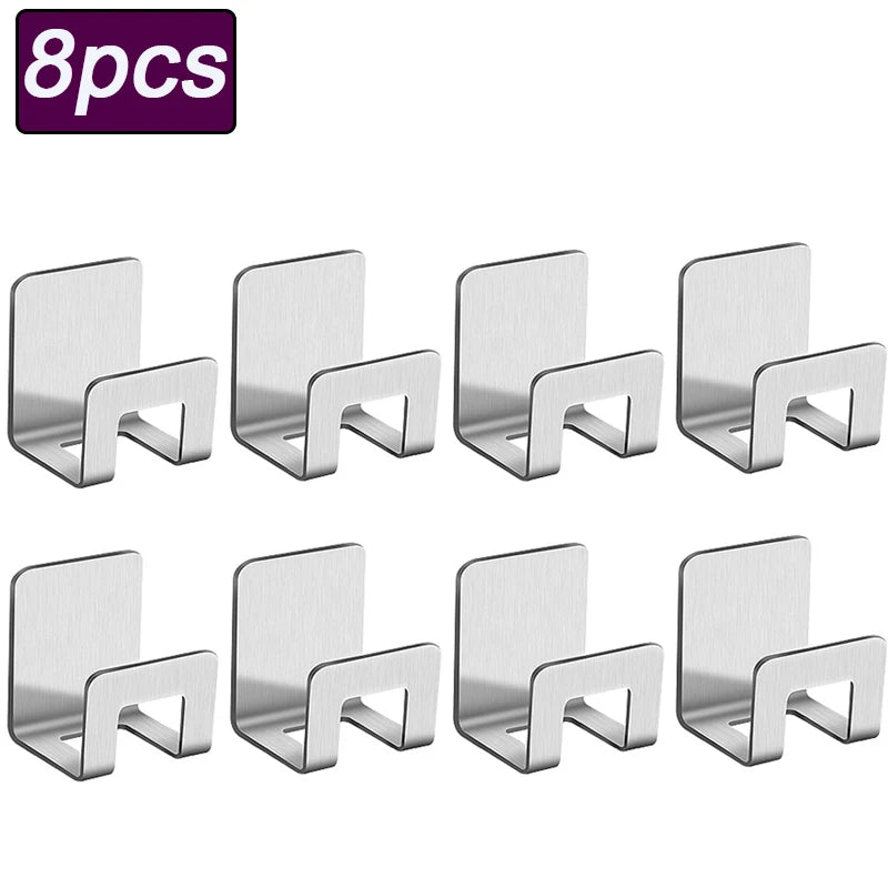 Stainless Steel Sponge Holder Self-Adhesive Kitchen Sink Rack Kitchen Sink Organizer Babs Sliver-8pcs