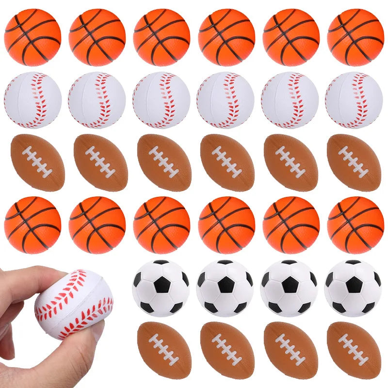 Sports Squeeze Ball Toys 5/10Pcs – Kids Party Favors Squeeze Ball Toy Babs Mix 5Pcs