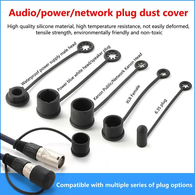2Pcs Silicone Dust Covers for XLR & 6.35mm Audio Plugs Audio Connector Caps Babs