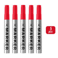 5-Pack HUXUAN MS300 Permanent Oil-Based Marker Pens 2mm Black Permanent Marker Set Babs Red