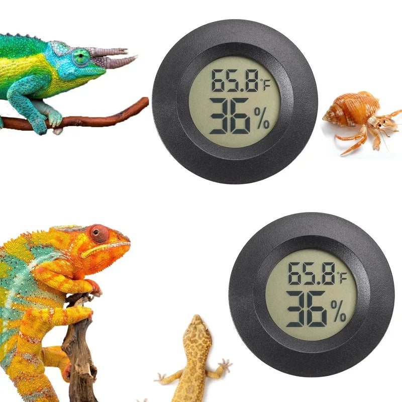 Digital Reptile Thermometer & Hygrometer – 2-Pack Terrarium Reptile Habitat Monitor Babs 2PCS