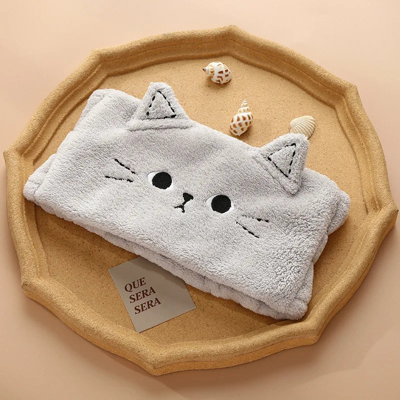 Cute Plush Wide Headband for Women – Makeup & Skincare Plush Hair Headband Babs Light Grey
