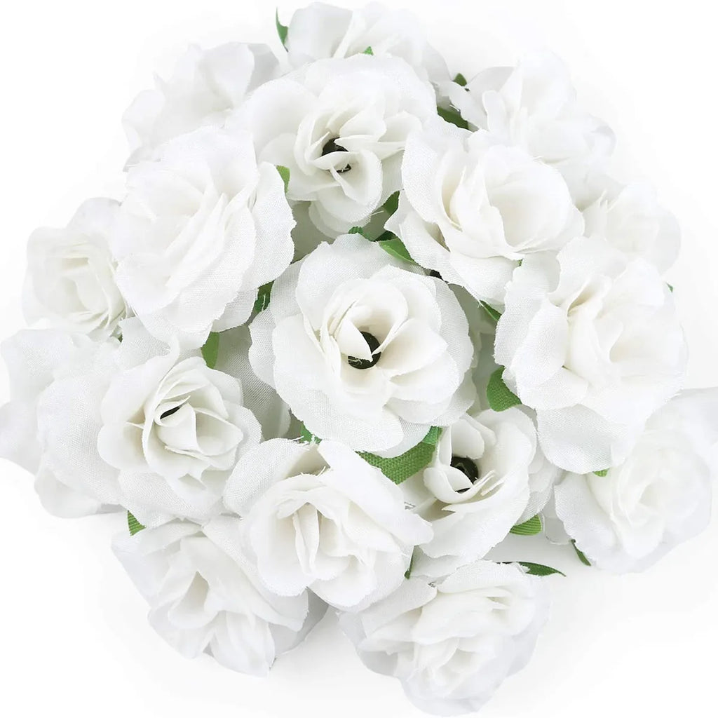 Silk Cream Rose Heads 40/80pcs – Wedding & DIY Floral Décor Artificial Flower Heads Babs color 6 80 pcs