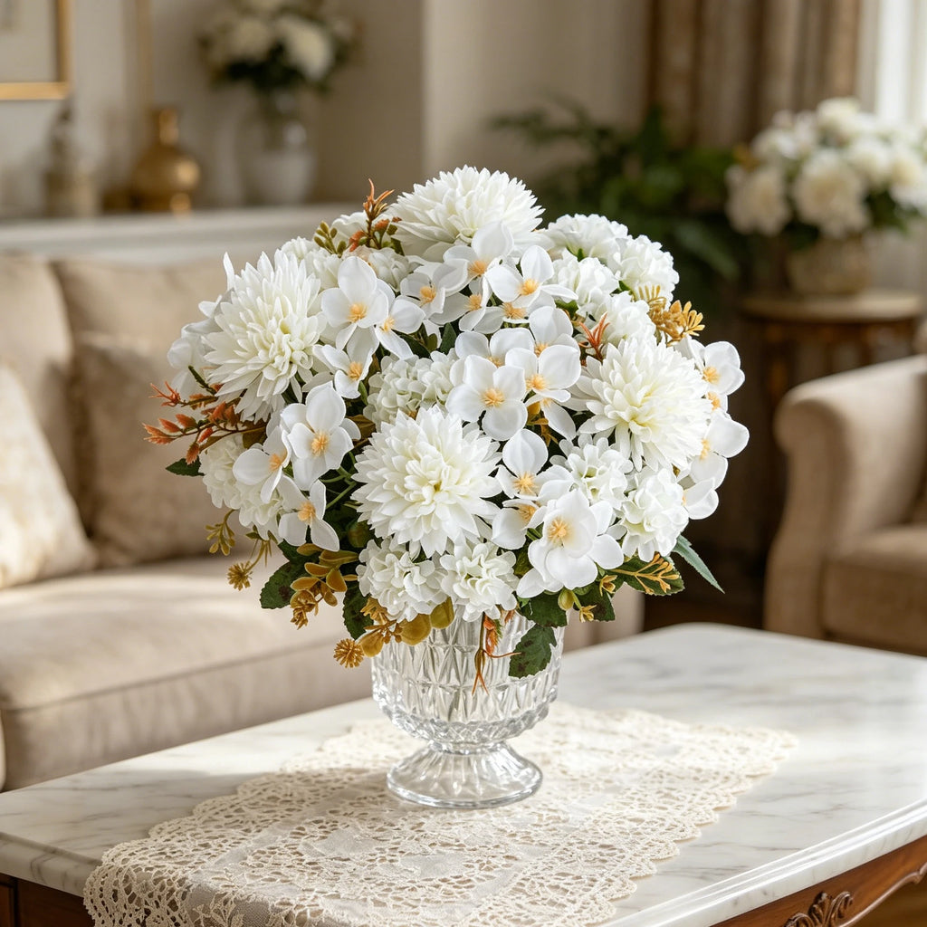 Artificial Silk Hydrangea Carnation Bouquet | Wedding Home Decor Artificial Flower Bouquet Babs