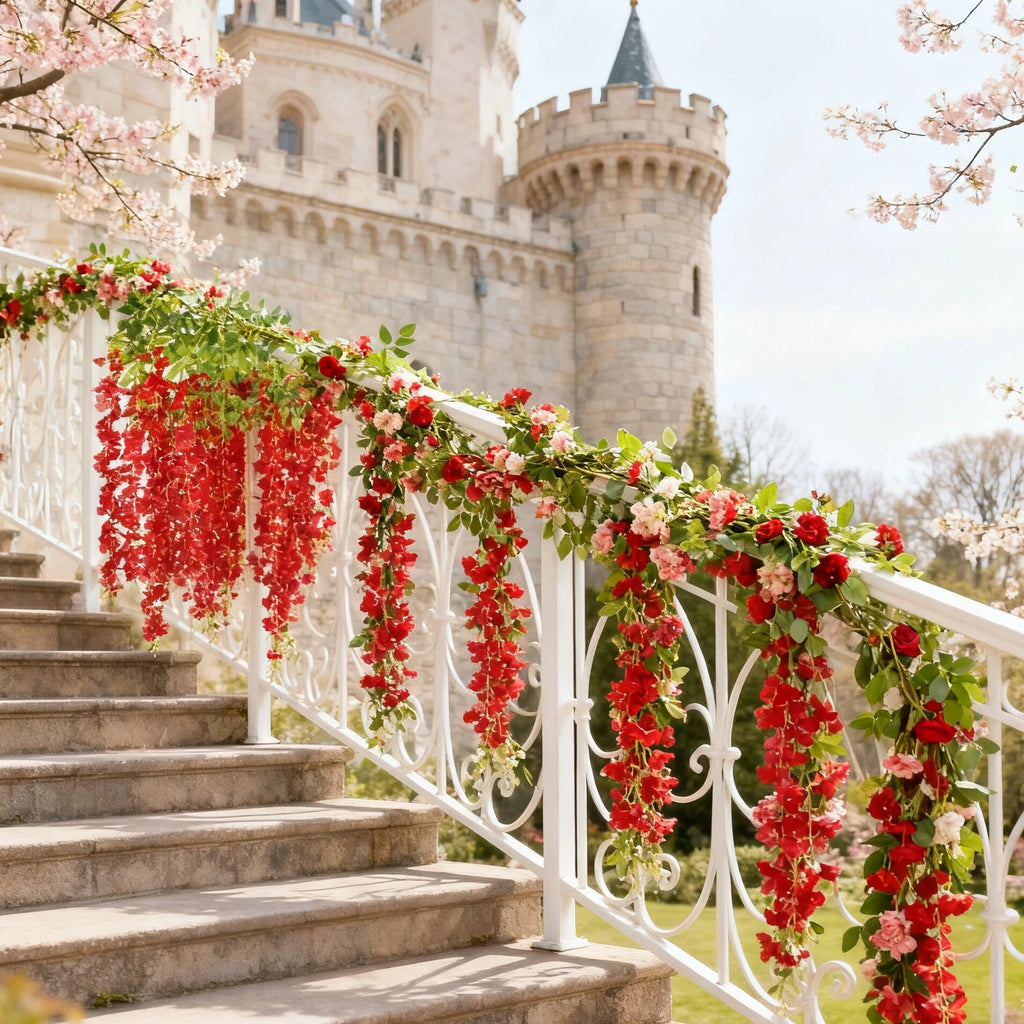 12 Silk Wisteria Hanging Vines – Wedding & Home Floral Décor Artificial Floral Vines Babs