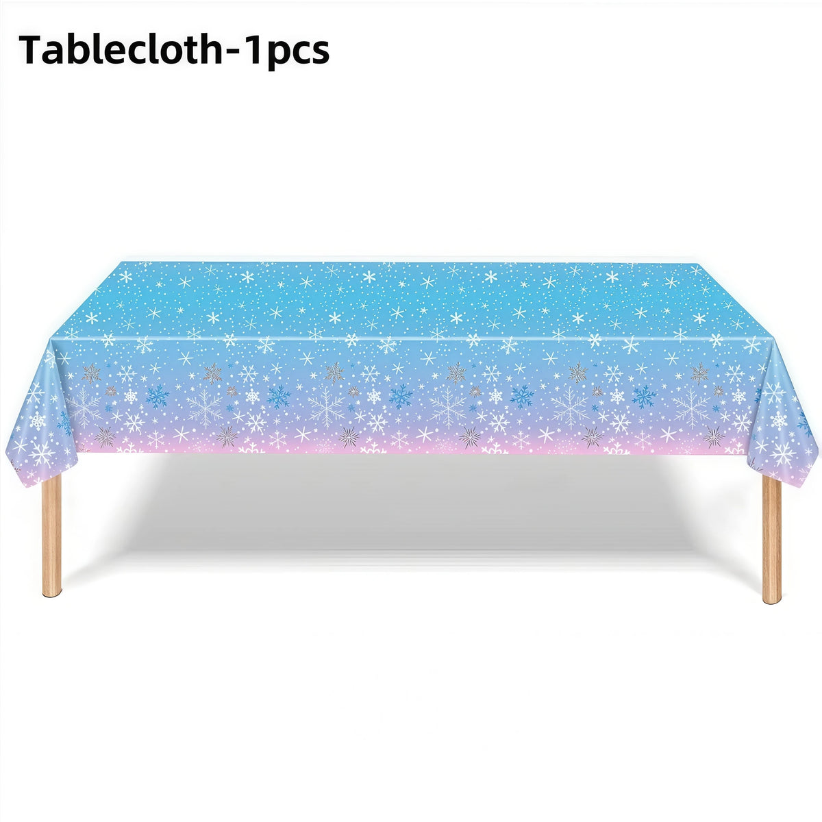 Snowflake Party Supplies – Cups, Plates, Napkins & Tablecloth Party Tableware Set Babs 1pcs Tablecloth others