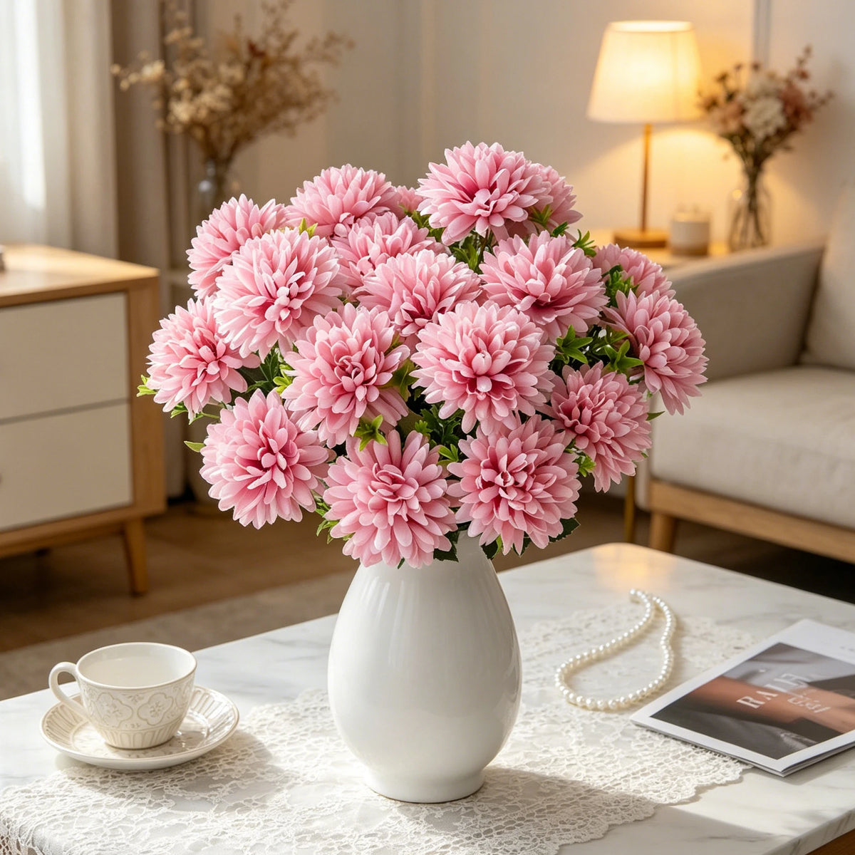 Artificial Silk Ball Chrysanthemum Flowers – Wedding & Home Decor Artificial Silk Flowers Babs