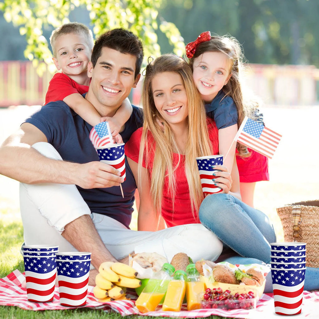10-Pack Independence Day Paper Cups | American Flag Party Cups Disposable Party Cups Babs