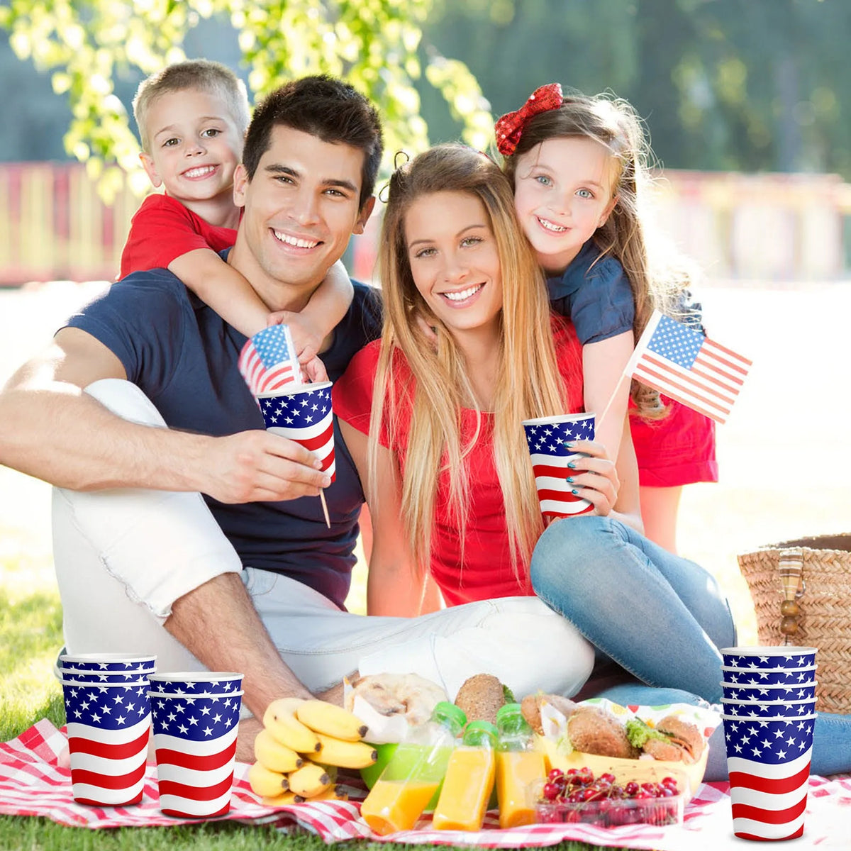 10-Pack Independence Day Paper Cups | American Flag Party Cups Disposable Party Cups Babs
