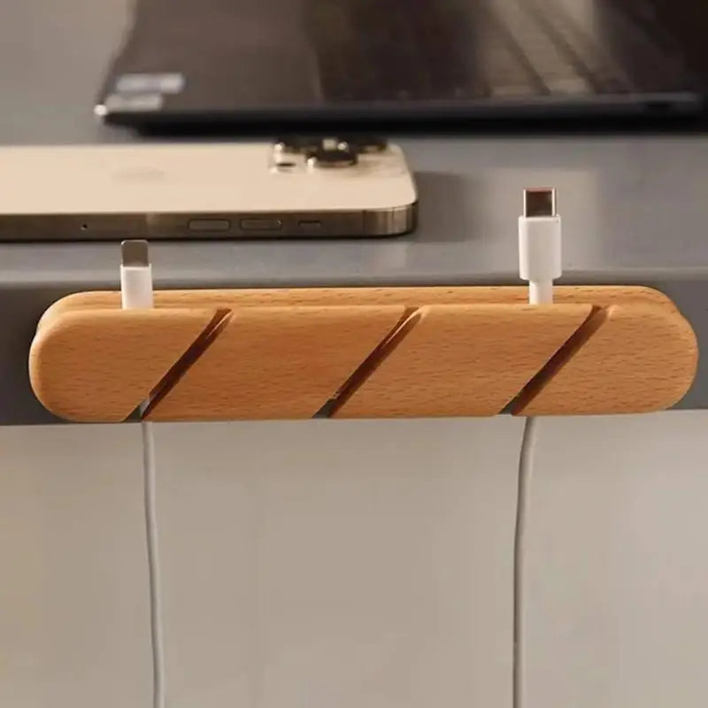 Solid Wood Cable Organizer – Desk Cable Management Holder Cable Organizer Babs