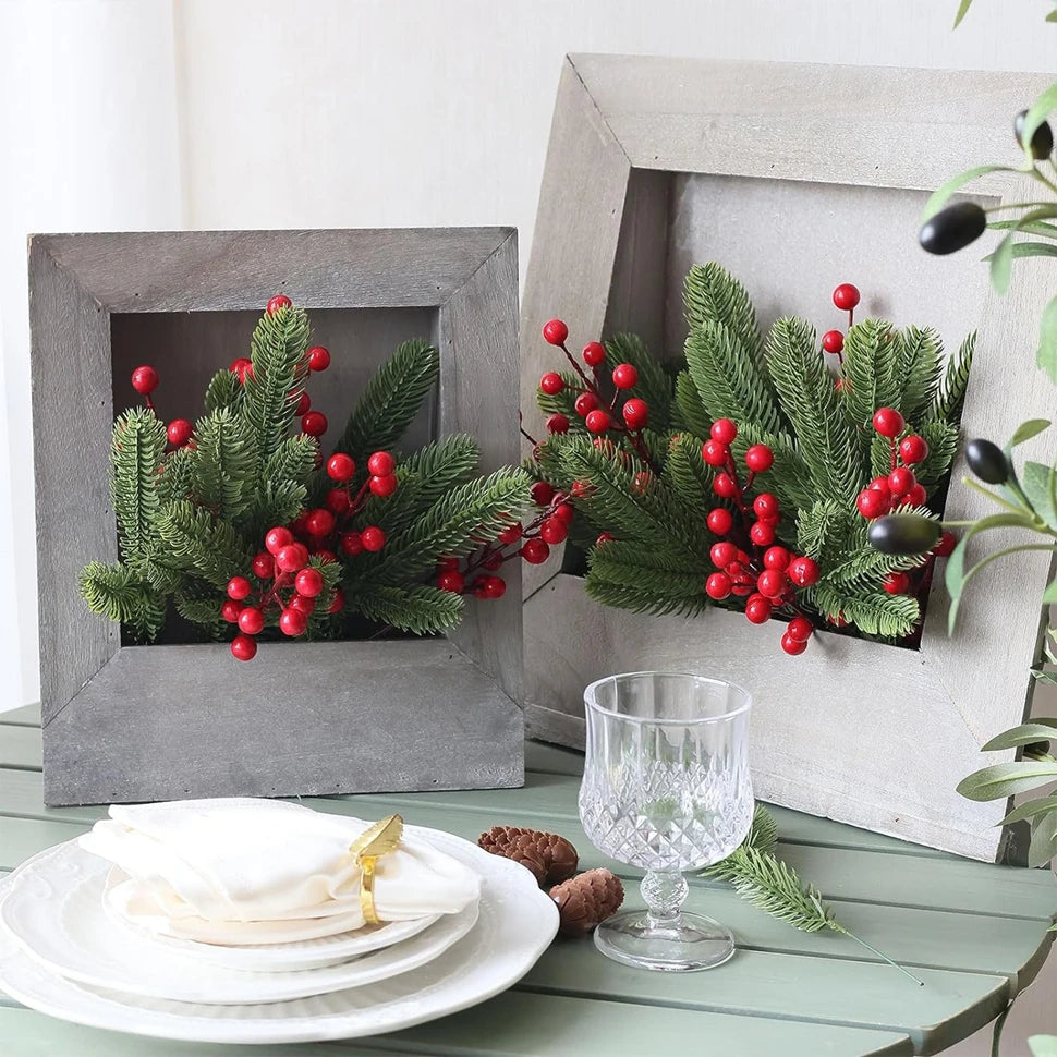 Artificial Holly Berry Branches for Christmas & Wedding Décor Artificial Holly Picks Babs