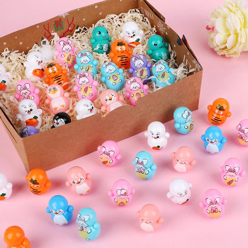 Mini Rabbit Tumbler Toys 12-36Pcs Easter Basket Fillers Kids Party Favor Toy Babs
